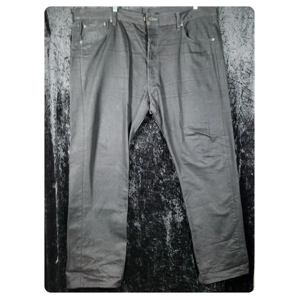Levis 501 Original Fit Mens Black Denim Straight Leg Jeans W44 L32 00501-0638